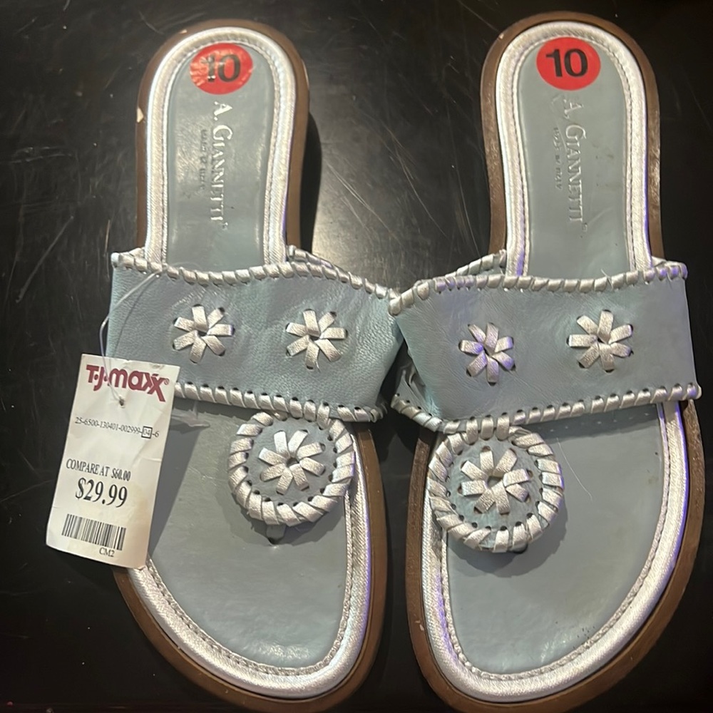 A. Gianetti size 10 light blue/grey Sandles
